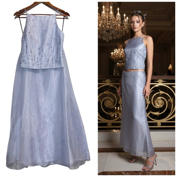 Vintage Randi May Lilac 2-Piece Gown‎ Skirt Set 6 Ethereal Fairy Y2K Dress